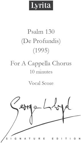 Lloyd: Psalm 130 (De Profundis for a capella chorus SATB Vocal Score von Lyrita