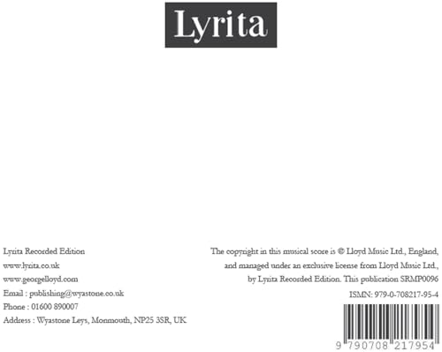 Lloyd: Requiem for countertenor, choir & organ Vocal Score Lloyd: Requiem for countertenor, choir & organ Vocal Score von Lyrita