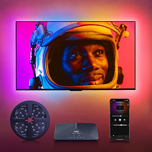Lytmi Fantasy TV LED Hintergrundbeleuchtung – Essential Kit mit Neo 2 Sync Box & TV Ambient Lighting Strip für 65~70 Zoll TV von Lytmi