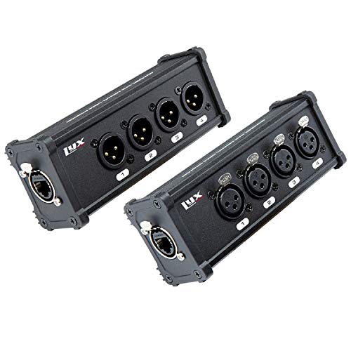 LyxPro 4-Kanal 3-Pin Multi Netzwerk XLR Kabel Breakout für Bühnen-Tonbeleuchtung und Aufnahmestudio-Stecker und Buchse auf RJ45 Ethercon von LyxPro
