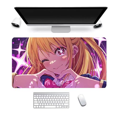 Oshi no Ko Mauspad Gaming 300 * 800mm Tischunterlage Large Size Anime Mauspad Non-Slip Rubber Base wasserdicht, Gaming, Heimbüro Desk Mat von Lzrong