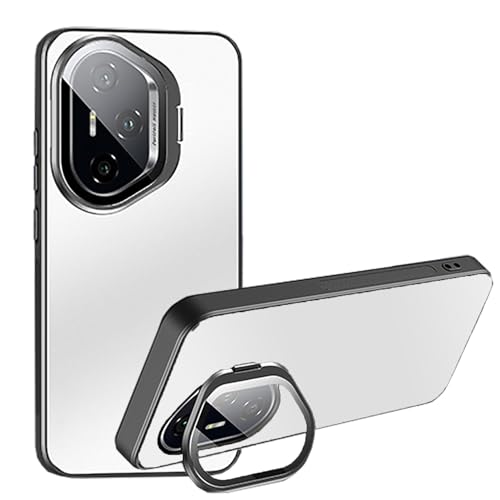 Lzzox Schutzhülle für Honor 400 Pro, Metall, Kamera-Abdeckung, Ständer, magnetisch, matt, Anti-Fingerabdruck, stoßfest, harte Rückseite (Silber, Honor 400 Pro) von Lzzox