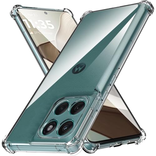 Lzzox Schutzhülle für Motorola Edge 60 Pro, vergilbungsfrei, ultraklar, stoßfest, transparent, TPU-Silikon, weiche Rückabdeckung (klar, Edge 60 Pro) von Lzzox