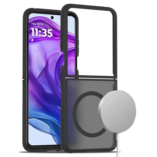 Lzzox Schutzhülle für Motorola Razr 60 Ultra, kompatibel mit Magsafe, magnetischem, kabellosem Laden, verbunden, stoßfest, Polycarbonat, harte Rückseite, Schwarz Lzzox Schutzhülle für Motorola Razr 60 Ultra, kompatibel mit Magsafe, magnetischem, kabellosem Laden, verbunden, stoßfest, Polycarbonat, harte Rückseite, Schwarz von Lzzox