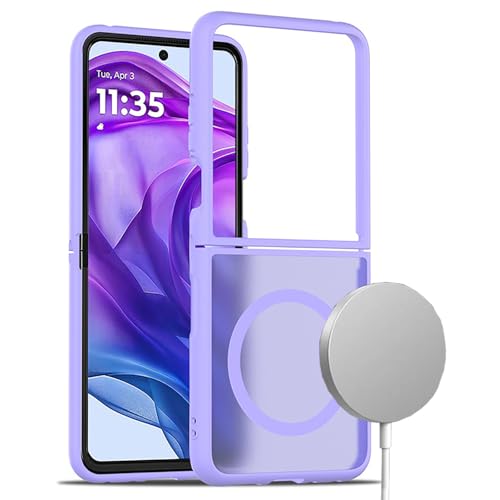 Lzzox Schutzhülle für Motorola Razr 60 Ultra, kompatibel mit Magsafe, magnetischem, kabellosem Laden, verbundenes, stoßfestes Polycarbonat, harte Rückseite, violett, Razr 60 Ultra Lzzox Schutzhülle für Motorola Razr 60 Ultra, kompatibel mit Magsafe, magnetischem, kabellosem Laden, verbundenes, stoßfestes Polycarbonat, harte Rückseite, violett, Razr 60 Ultra von Lzzox