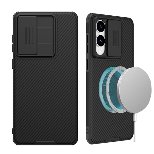 Lzzox Schutzhülle für Samsung Galaxy S25 Edge, kompatibel mit magnetischem kabellosem Laden, Schiebe-Kameralinsenschutz, stoßfest, harte Rückseite, Schwarz (S25 Edge) von Lzzox
