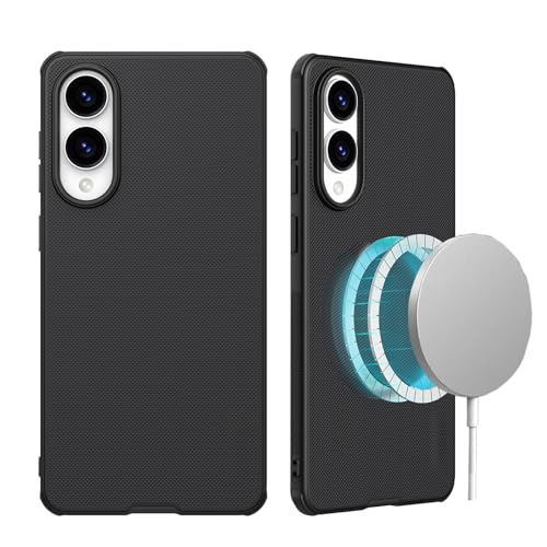 Lzzox Schutzhülle für Samsung Galaxy S25 Edge [magnetisches kabelloses Laden] Air-Corner stoßfest, sturzsicher, matt, mattiert, Polycarbonat, harte Rückseite (Schwarz, S25 Edge) von Lzzox
