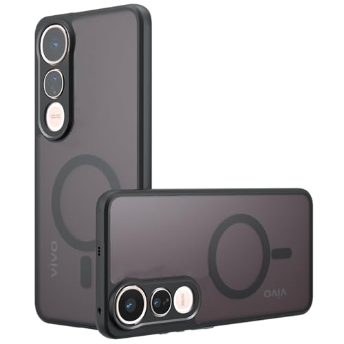 Lzzox Schutzhülle für Vivo V50, matt, magnetisch, Kameraschutz, sturzsicher, transparent, harte Rückseite (Vivo V50) von Lzzox