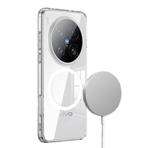Lzzox Schutzhülle für Vivo X200 Ultra, magnetisch, klar, Kameraschutz, stoßfest, transparent, weich, harte Rückseite, transparent (transparent, X200 Ultra) von Lzzox
