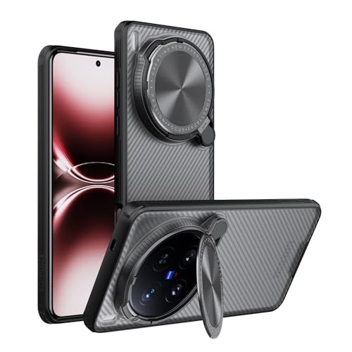 Lzzox Schutzhülle für Vivo X200 Ultra [Ständer], Metall-Objektivschutz-Halterung, Kameraschutz, stoßfest, harte Rückseite, durchscheinend, X200 Ultra von Lzzox