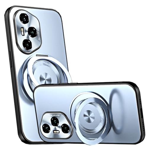 Lzzox Schutzhülle mit Ständer für Honor 400 Pro 5G, kompatibel mit Magsafe kabellosem Ladegerät, drehbarer Ringhalter, stoßfest, matte Rückseite (Blau, Honor 400) von Lzzox