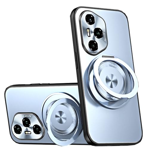 Lzzox Schutzhülle mit Ständer für Honor 400 Pro 5G, kompatibel mit Magsafe kabellosem Ladegerät, drehbarer Ringhalter, stoßfest, matte Rückseite (Blau, Honor 400 Pro) von Lzzox