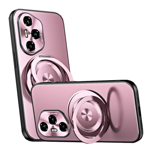Lzzox Schutzhülle mit Ständer für Honor 400 Pro 5G, kompatibel mit Magsafe kabellosem Ladegerät, drehbarer Ringhalter, stoßfest, matte Rückseite (Rot, Honor 400) von Lzzox