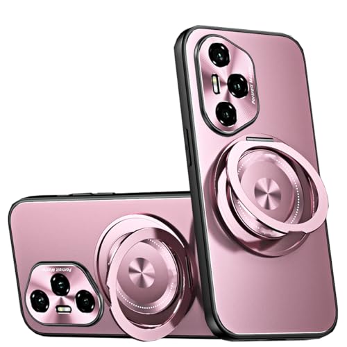 Lzzox Schutzhülle mit Ständer für Honor 400 Pro 5G, kompatibel mit Magsafe kabellosem Ladegerät, drehbarer Ringhalter, stoßfest, matte Rückseite (Rot, Honor 400 Pro) von Lzzox