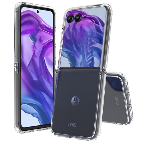 Lzzox für Motorola Razr 60 Ultra Klarsichthülle Anti-Shedding Design Transparent Air-Corner Fallfest Stoßfest Weiche Harte Rückseite von Lzzox