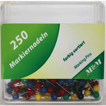 20 x M+M Markiernadeln farbig sortiert VE=250 Stück von M+M
