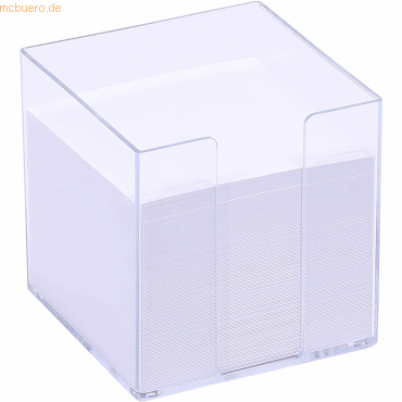 24 x M+M Zettelbox 9,5x9,5x9,5cm 700 Blatt weißes Papier glasklar 24 x M+M Zettelbox 9,5x9,5x9,5cm 700 Blatt weißes Papier glasklar von M+M