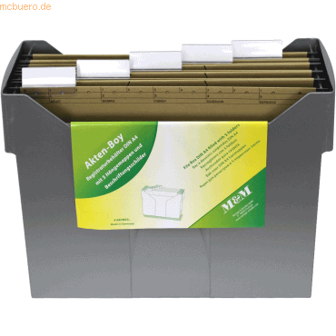 4 x M+M Akten-Boy A4 inkl. 5 Hängemappen silber von M+M
