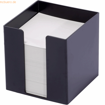 6 x M+M Zettelbox La Prima 9,5x9,5cm RC-Kunststoff schwarz gefüllt Rec von M+M