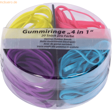 8 x M+M Gummiringe 4 in 1 VE=80 Stück 4 Farben sortiert 8 x M+M Gummiringe 4 in 1 VE=80 Stück 4 Farben sortiert von M+M