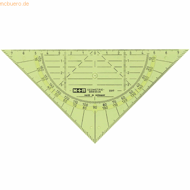 10 x M+R Geometrie-Dreieck 17cm transparent farbig sortiert von M+R