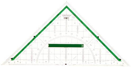 M+R 723230000 Geodreieck 23 cm glasklar, hinterlegt, grün von M + R