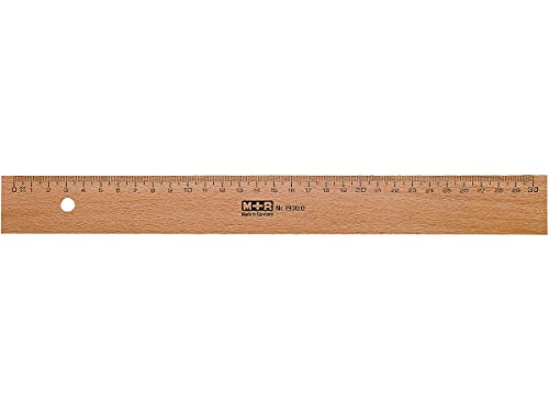 M+R Lineal Holz 30cm Buche Metalleinlage 1 Stück von M + R