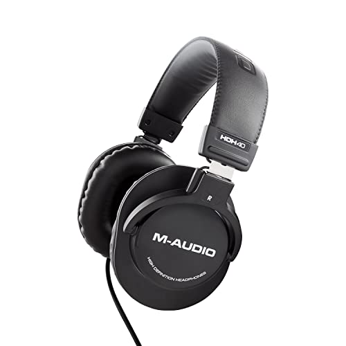 M-Audio HDH40 – Over-Ear Studiokopfhörer mit geschlossenem Design, flexiblem Bügel und 2.7m Kabel für Studiomonitoring, Podcasting und Recording von M-Audio