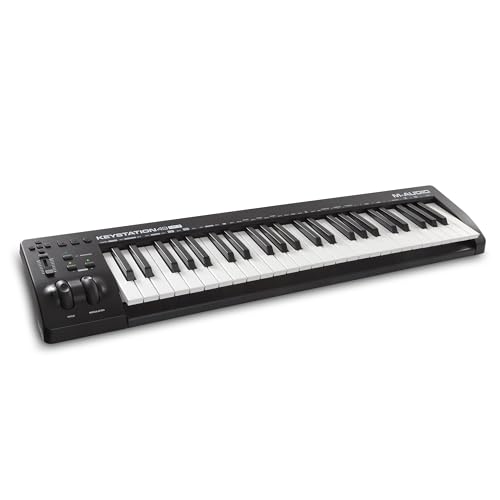 M-Audio Keystation 49 MKIII - Kompakter 49-Tasten MIDI Keyboard Controller mit zuweisbaren Reglern, Pitch/ Modulation Rädern, Plug-And-Play (Mac/PC) Konnektivität und Software Production Suite von M-Audio