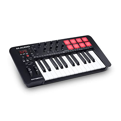 M-Audio Oxygen 25 V – 25-Tasten USB MIDI Keyboard Controller mit Beat Pads, Smart Chord & Scale Modi, Arpeggiator und Softwarepaket inklusive von M-Audio