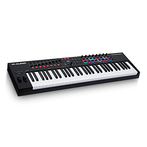M-Audio Oxygen Pro 61 – 61-Tasten USB MIDI Keyboard Controller mit Beat Pads, MIDI-zuweisbaren Drehreglern, Tasten und Fadern und Native Instruments Soundpaket (NKS Integration) von M-Audio