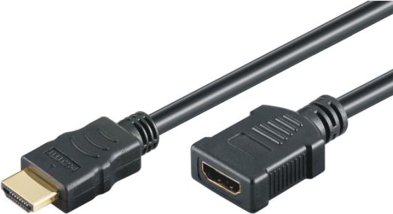 M-CAB HDMI Hi-Speed Kabel with Ethernet - HDMI-Verlängerungskabel mit Ethernet - HDMI männlich zu HDMI weiblich - 5 m - Schwarz von M-Cab