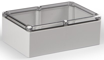 ABS Industriegehäuse Klemmkasten IP66 (LBH 160x240x91 mm, Deckel transparent) von M-E-T Marktplatz-Elektrotechnik