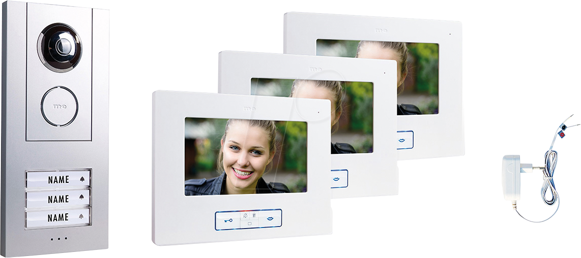 ME 41439 - Video-Türsprechanlage Set, 3-Familienhaus, anthrazit ME 41439 - Video-Türsprechanlage Set, 3-Familienhaus, anthrazit von M-E