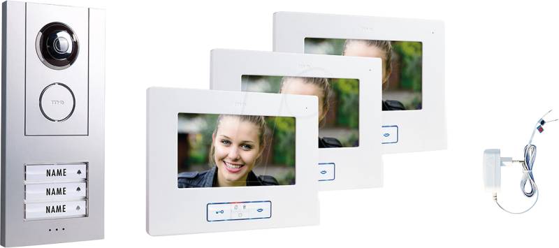 ME 41439 - Video-Türsprechanlage Set, 3-Familienhaus, anthrazit von M-E