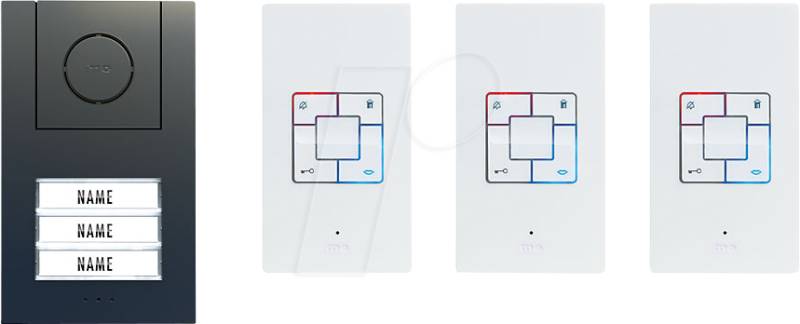 ME AD ALU 4030 A - Audio-Türsprechanlage Set, 3-Familienhaus, anthrazit von M-E