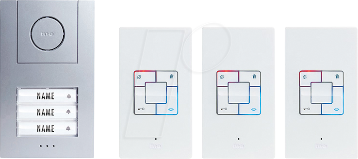ME AD ALU 4030 S - Audio-Türsprechanlage Set, 3-Familienhaus, silber von M-E
