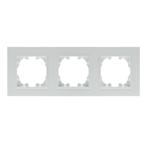 WESA - 3-Module weißer Dreifach-PC-Kunststoffrahmen für Schalter und Steckdosen. von M Ledme
