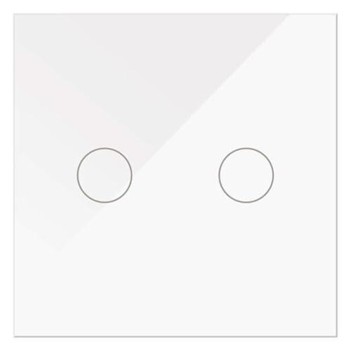 WESA Doppel-Touchschalter aus weißem Glas, Einbauglas, Touchscreen, mit Montagematerial und LED-Anzeige von M Ledme