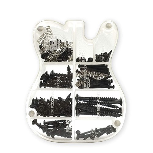 MAKA Gitarrenschrauben-Set Sortiment mit benutzerdefinierter Acryl-Aufbewahrungsbox für E-Gitarrenbrücke, Tonabnehmer, Schlagbrett, Stimmgerät, Schalter, Halsplatte, mit Federn, Schwarz MAKA Gitarrenschrauben-Set Sortiment mit benutzerdefinierter Acryl-Aufbewahrungsbox für E-Gitarrenbrücke, Tonabnehmer, Schlagbrett, Stimmgerät, Schalter, Halsplatte, mit Federn, Schwarz von M MAKA