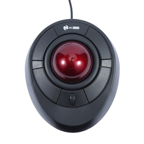 MCSaite Wired Trackball Maus mit Scroll Wheel - Roter Ball von M MC Saite
