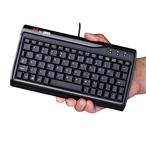 Super Mini Tastatur, MCSaite Kabelgebunde USB Tastatur, 78 Tasten, Schwarz, Kompakt und Platzsparend, US QWERTY Layout für professionellem oder industriellem Gebrauch für Computer Laptop Mac Notebook von M MC Saite