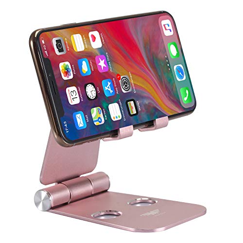 MONTOLA® Smartphone Ständer - Handy Halterung Schreibtisch, Verstellbarer Tischständer faltbar, Universal Tabletständer aus Aluminium (Rose) von M MONTOLA