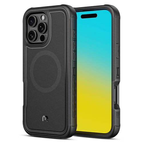 M MYBAT PRO Maverick Series Rogue Edition Schutzhülle für iPhone 16 Pro, kompatibel mit Magsafe, magnetische Rückseite, sturzsicher, stoßfest, robuster Schutz, Schwarz von M MYBAT PRO