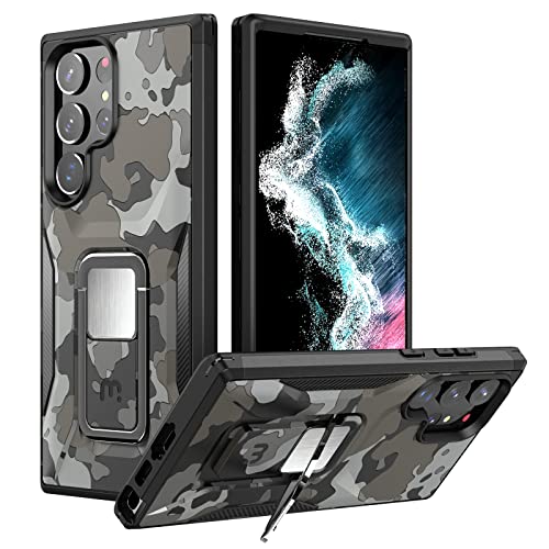 MYBAT Pro Stealth-Serie Handyhülle für Galaxy S23 Ultra Hülle mit Ständer 6,8 Zoll, unterstützt magnetische Autohalterung, strapazierfähig, militärische Qualität, robuste Stoßfängerabdeckung (Schwarz von M MYBAT PRO