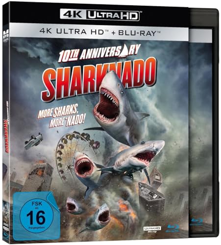 Sharknado - More Sharks more Nado Extended 4K-Edition (UHD+Blu-ray Sonderauflage im Hai-Schuber, limitiert auf 500 Stück) von M-Square Pictures / UCM.ONE (Soulfood)