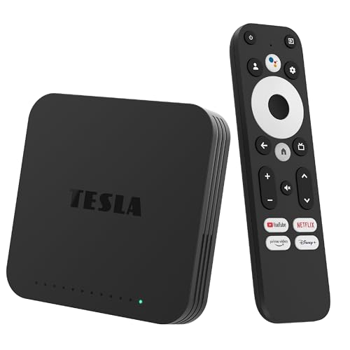 Tesla Mediabox XG500 Google TV Box mit Android 11, 4K TV Receiver, Google Zertifiziert, Netflix 4K, Prime Video 4K, Disney+ 4K, WiFi WLAN, Dolby Atmos, Bluetooth, Chromecast + M@TEC HDMI Kabel von M@TEC