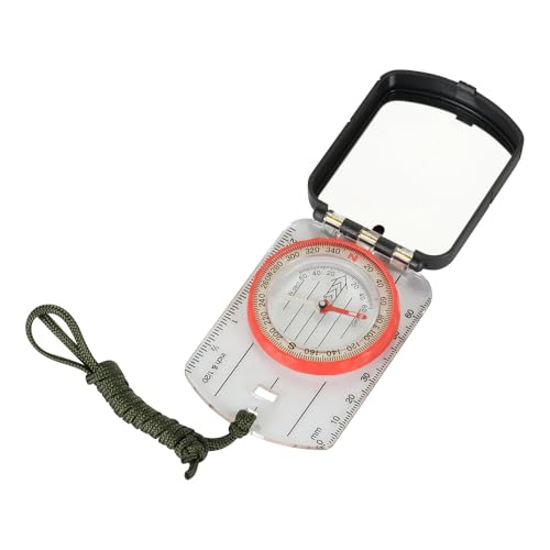 M-Tac Kartografie Kompass mit Spiegel & Lineal – Transparenter Orientierungs-Kompass für Outdoor, Militär, Wandern, Survival & Navigation, Olive von M-Tac