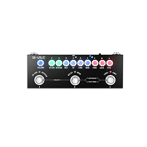 M-Vave Cube Baby - Guitar Multieffect, 8 IR-Verstärker-Emulationen und 4 Effekte (Chorus, Phaser, Delay und Reverb), Eingebauter digitaler Tuner von M-Vave