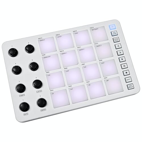 M-Vave Pad - Midi-Controller mit USB-C, Wireless-Funktionalität, berührungsempfindlichen RGB-Pads von M-Vave